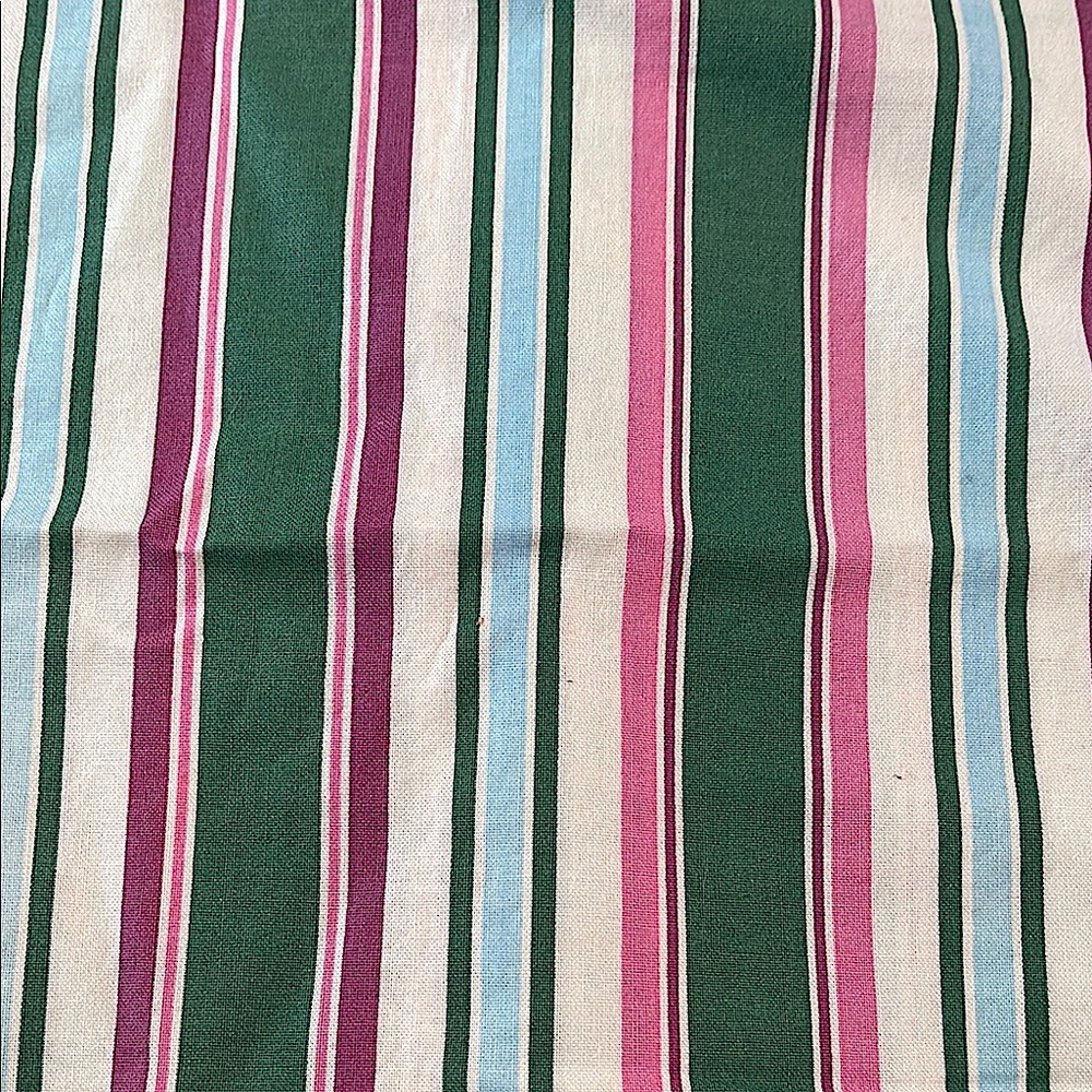 Vintage Striped Multicolor Fabric/Made in France/ 1 1 3/4 yd, 54 in